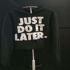 Just do it later graphic crop top sweatshirt